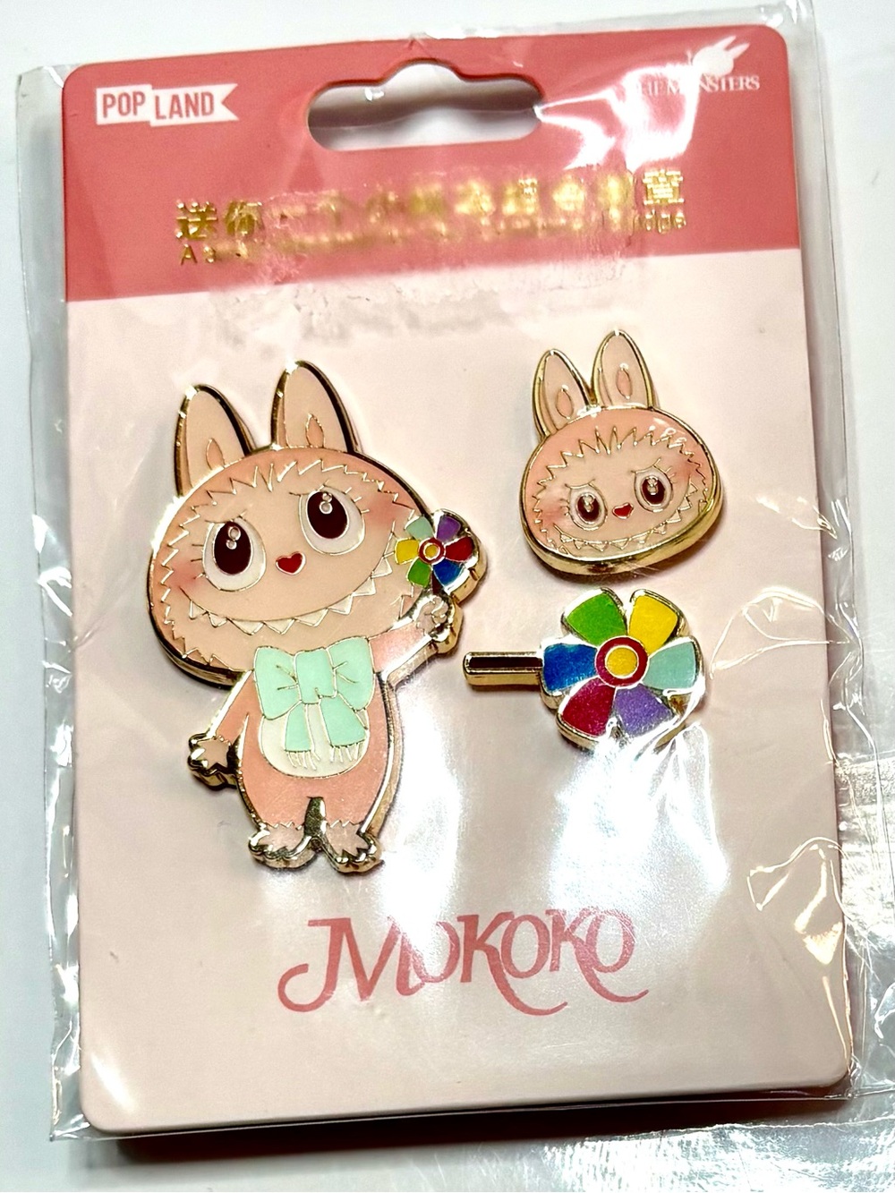 Popland Theme Park Exclusive! 3 Piece Mokoko Pin Set! (Sealed).